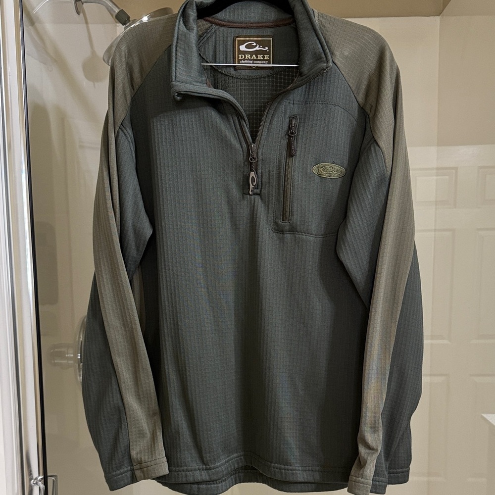 Drake Men's Dark Gray Quarter-Zip Jacket